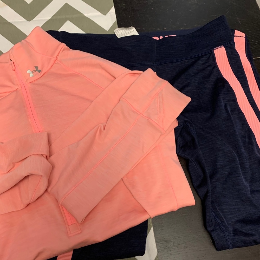 Under Armour Cold Gear legging and 1/4 zip top set